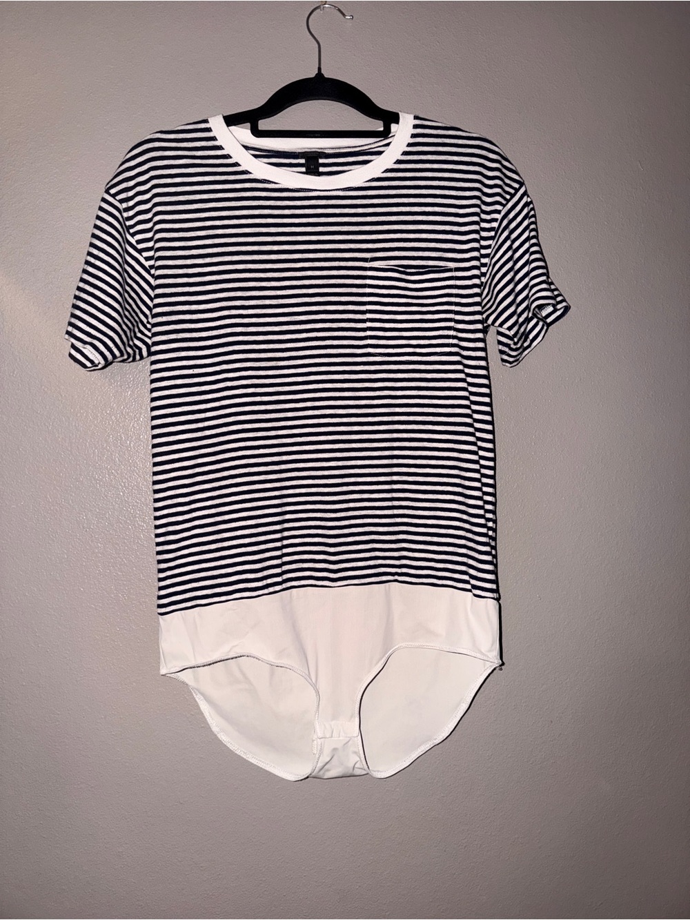 J. Crew Navyand White Striped Short-Sleeve Bodysuit